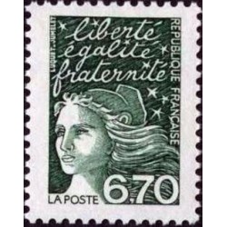 Timbre Yvert France No 3098 Type Marianne de Luquet 6fr vert foncé