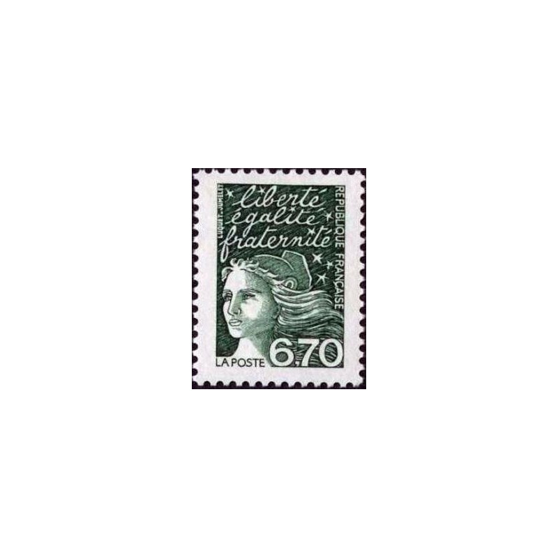 Timbre Yvert France No 3098 Type Marianne de Luquet 6fr vert foncé