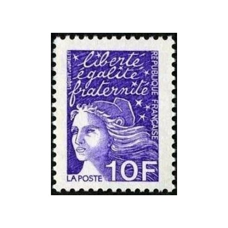 Timbre Yvert France No 3099 Type Marianne de Luquet 10fr violet