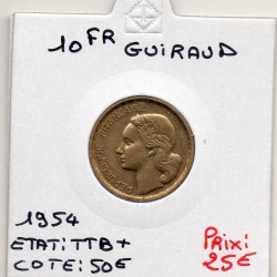 10 francs Coq Guiraud 1954 TTB+, France pièce de monnaie