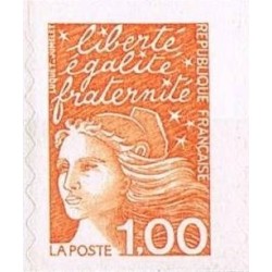 Timbre Yvert France No 3101 Type Marianne de Luquet 1fr orange de carnet