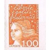 Timbre Yvert France No 3101 Type Marianne de Luquet 1fr orange de carnet