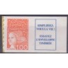 Timbre Yvert France No 3101aa Type Marianne de Luquet 1fr orange type II de carnet avec vignette