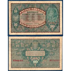 Pologne Pick N°25 TB Billet de banque de 10 Marek 1919