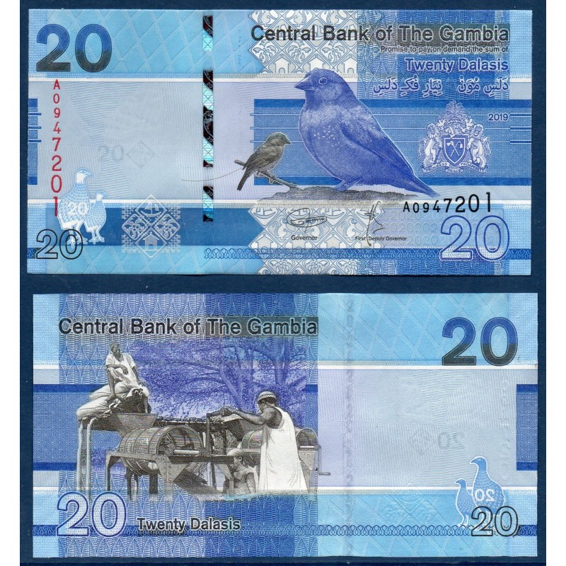 Gambie Pick N°39, Billet de banque de 20 Dalasis 2019