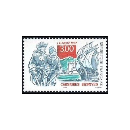 Timbre Yvert France No 3103 Corsaires basques