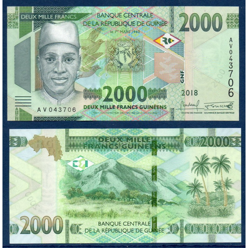 Guinée Pick N°new2000, Billet de banque de 2000 Francs 2018