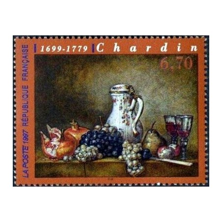 Timbre Yvert France No 3105 Raisins et grenades de Chardin