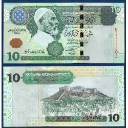 Libye Pick N°70a, Billet de banque de 10 dinars 2009