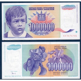Yougoslavie Pick N°120, Neuf Billet de banque de 1000000 Dinara 1993