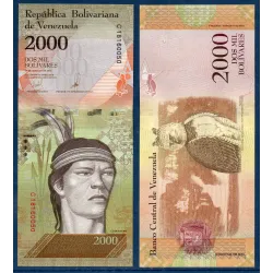 Venezuela Pick N°96b, Billet de banque de 2000 Bolivares 2016