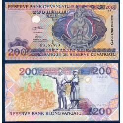 Vanuatu Pick N°8b, Billet de banque de 200 Vatu 1995