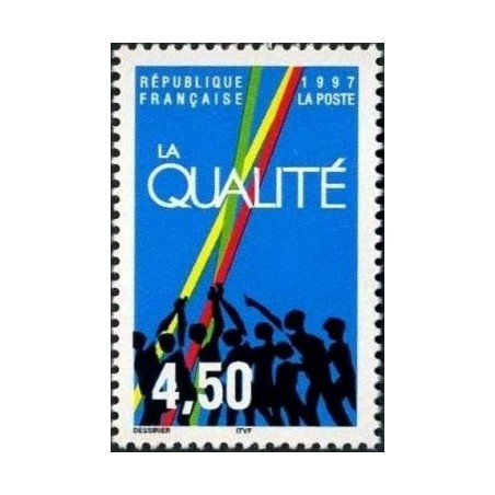 Timbre Yvert France No 3113 La Qualité Motif symbolique