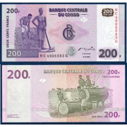 Congo Pick N°99A, Billet de banque de 200 Francs 2007