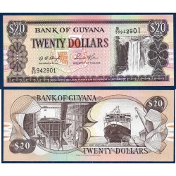 Guyana Pick N°30b2 Billet de banque de 20 Dollars 1996