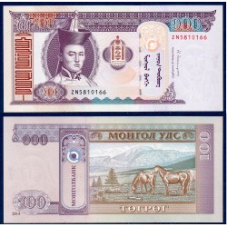 Mongolie Pick N°65c, Billet de Banque de 100 Tugrik 2014
