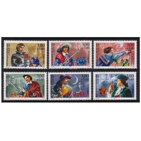 Timbre Yvert France No 3115-3120 Série Héros d'aventures