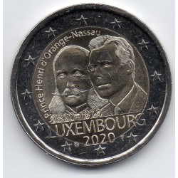 2 euros commémoratives Luxembourg 2020 Prince Henri d'Orange-Nassau pieces de monnaie €
