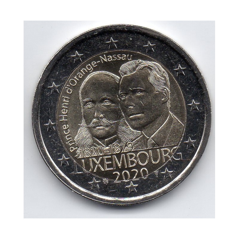 2 euros commémoratives Luxembourg 2020 Prince Henri d'Orange-Nassau pieces de monnaie €