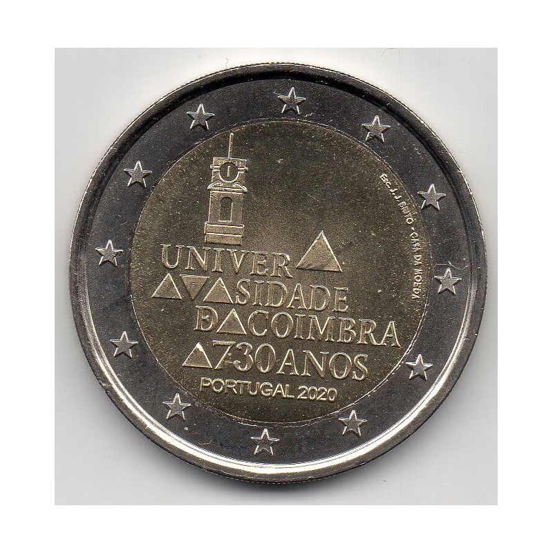 2 euros commémoratives Portugal 2020 Université de Coimbra pieces de monnaie €