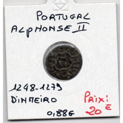 Portugal Alphonse III 1 Dinheiro 1248-1279 TB, pièce de monnaie