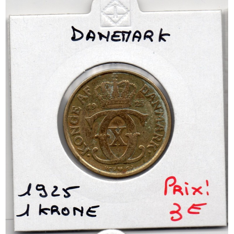 Danemark 1 krone 1925 TTB, KM 824 pièce de monnaie