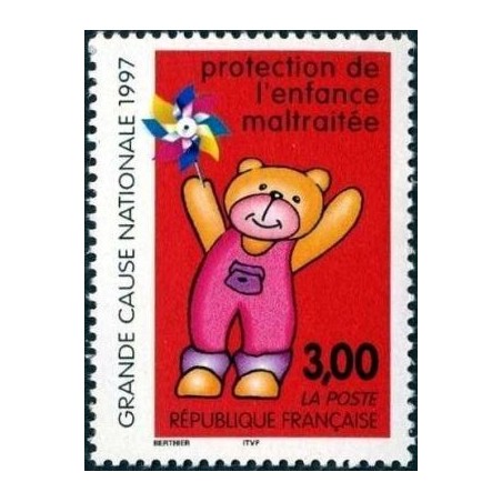 Timbre Yvert France No 3124 Protection de l'enfance maltraitée