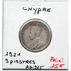 Chypre 9 Piastres 1921 TB, KM 13 pièce de monnaie