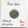 Pays Bas 10 cents 1944 P Sup, KM 163 pièce de monnaie