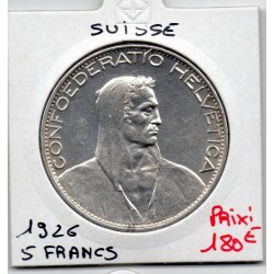 Suisse 5 francs 1926 Sup, KM 37 pièce de monnaie