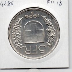 Suisse 5 francs 1926 Sup, KM 37 pièce de monnaie