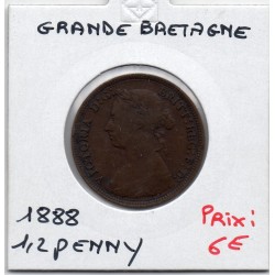 Grande Bretagne 1/2 Penny 1888 TTB-, KM 754 pièce de monnaie