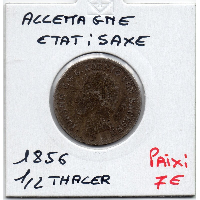 Saxe Albertine 1/6 thaler 1856 B  KM 1186 pièce de monnaie
