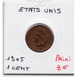 Etats Unis 1 cent 1905 TTB, KM 90a pièce de monnaie