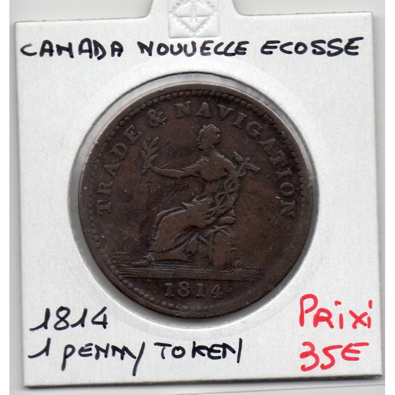 Nouvelle Ecosse jeton 1 penny 1814 TTB-, pièce de monnaie