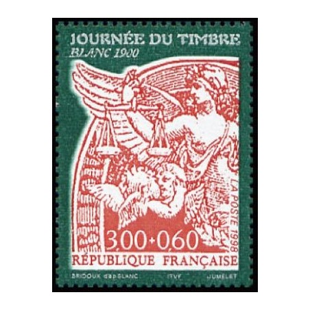 Timbre Yvert France No 3135 journée du timbre, blanc 3fr + 0.60fr