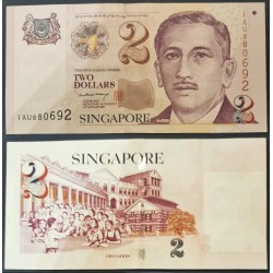 Singapour Pick N°45A, Billet de banque de 2 Dollar 2005