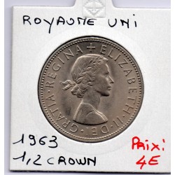 Grande Bretagne 1/2 crown 1963 Spl, KM 907 pièce de monnaie