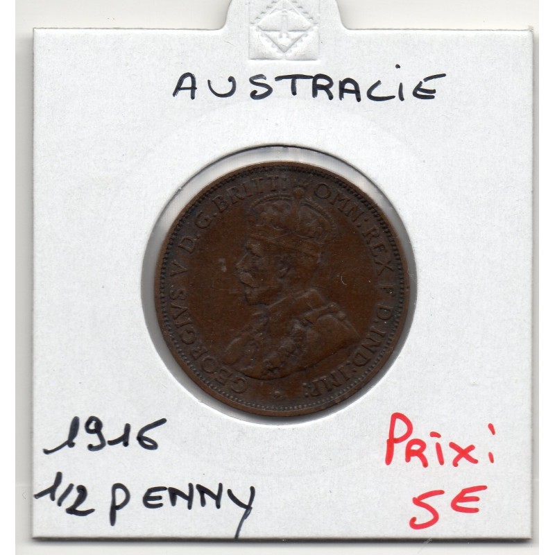 Australie 1/2 penny 1916 TB, KM 22 pièce de monnaie