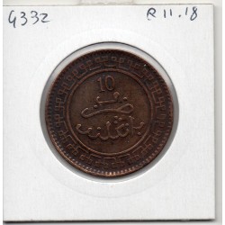 Maroc 10 Mouzounas 1321 AH -1903 Birmingham TTB, Lec 87 pièce de monnaie