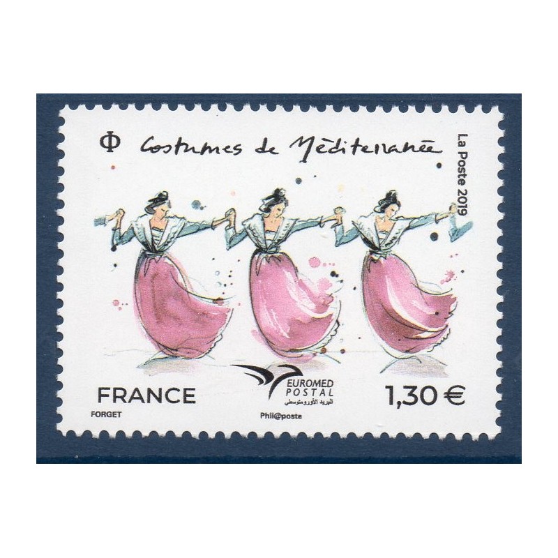 Timbre France Yvert No 5339 Euromed postal cotumes d'Arlésienne luxe **