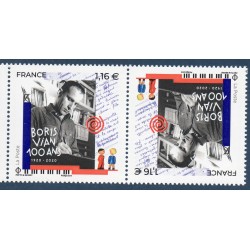 Timbre France Yvert No 5406a Boris Vian, paire tete beche horizontale luxe **