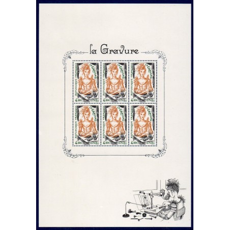 Bloc Feuillet France Yvert bf 150 La gravure GR20 luxe **