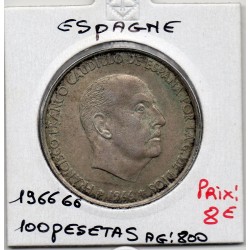 Espagne 100 pesetas 1966 *66 Sup, KM 797 pièce de monnaie