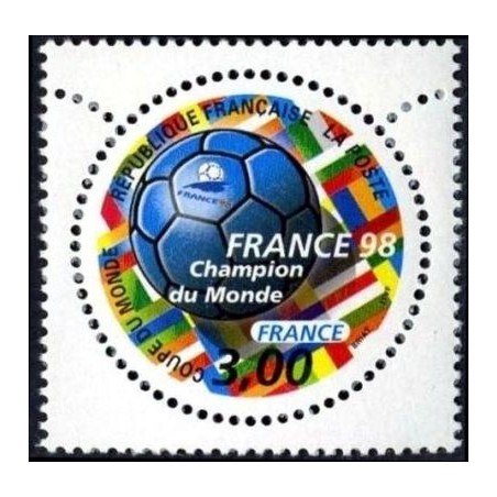 Timbre Yvert France No 3170 France 98 Coupe du monde de football de feuille