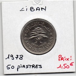 Liban 50 piastres 1978 Sup, KM 28 pièce de monnaie