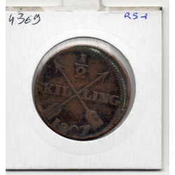 Suède 1/2 Skilling 1807 TB, KM 565 pièce de monnaie