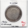 Suède 2 kronor 1950 Sup, KM 815 pièce de monnaie