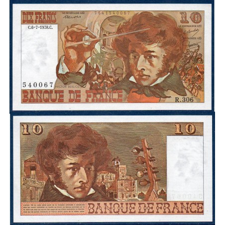 10F Francs Berlioz SPL 6.7.1978 Billet de la banque de France