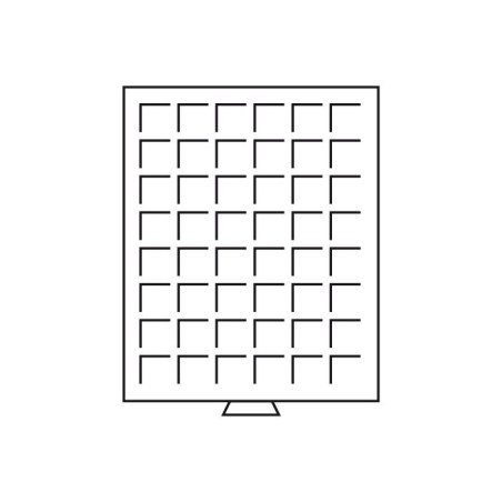 Médaillier 48 compartiments carrés jusqu'à 30 mm Ø